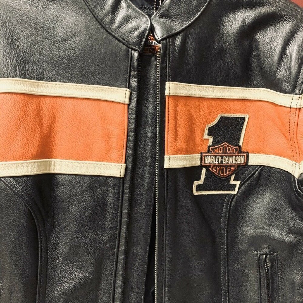 Harley Davidson Women's Leather Jacket EUC X Small - Picture 4 of 7